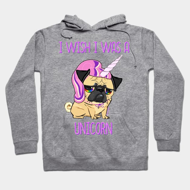 I WISH I WAS A UNICORN Hoodie by darklordpug